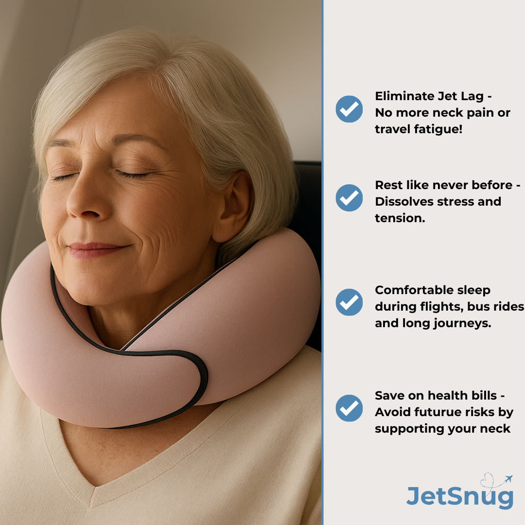 JetSnug® Neck Pain Relief Travel Pillow Pink