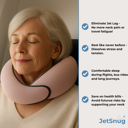 JetSnug® Neck Pain Relief Travel Pillow Pink